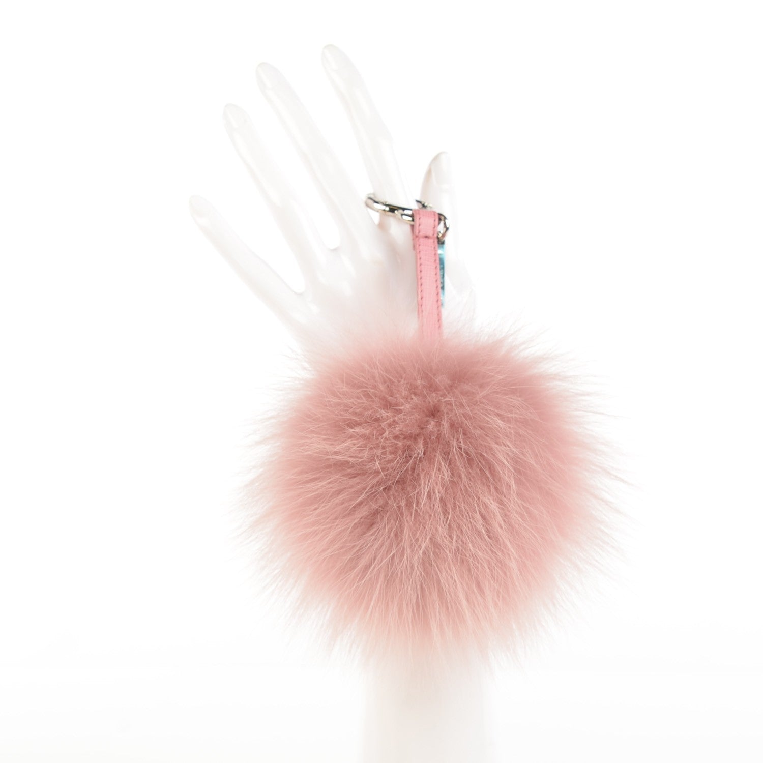 Fendi Fox Fur Vitello Elite Pom Pom Bag Charm Rosa 2 of 6