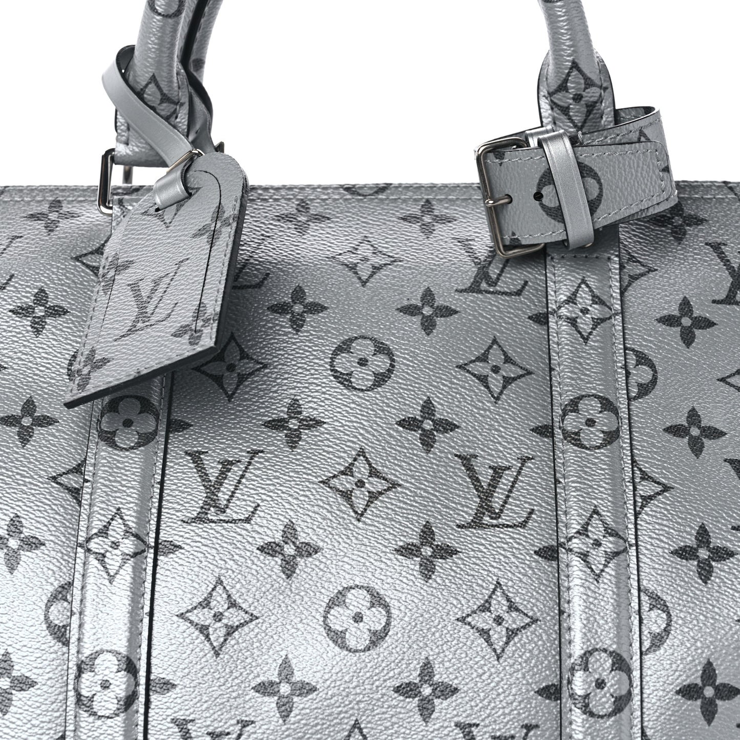 Metallic Monogram Keepall Bandouliere 50 Silver