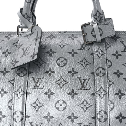 Louis Vuitton Metallic Monogram Keepall Bandouliere 50 Silver 7 of 9