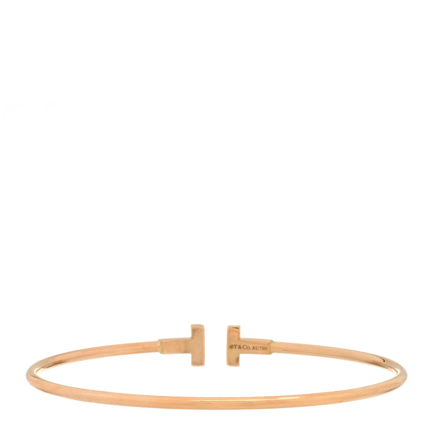 18K Rose Gold Narrow T Wire Bracelet