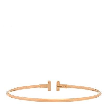 Tiffany 18K Rose Gold Narrow T Wire Bracelet 2 of 3