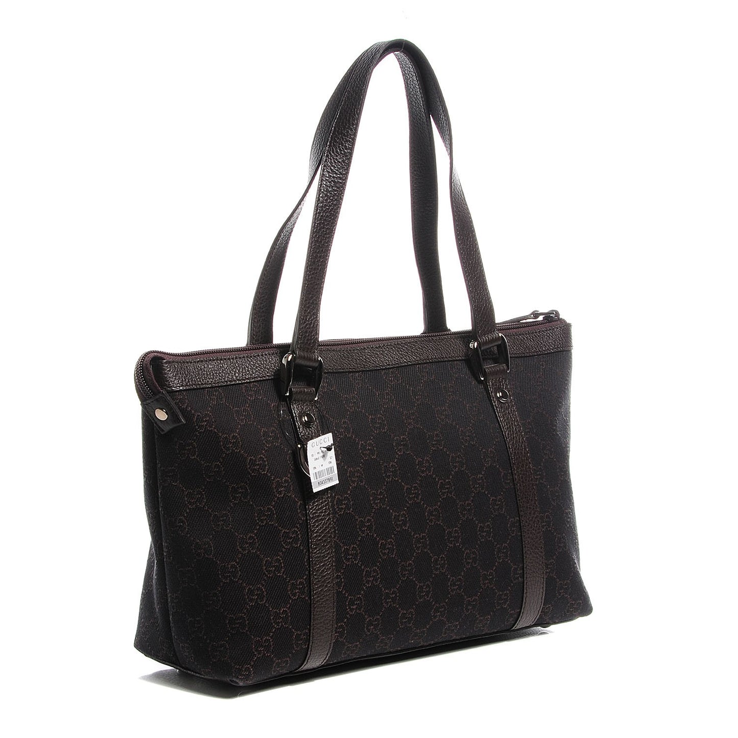 Monogram Medium Abbey Tote Dark Brown