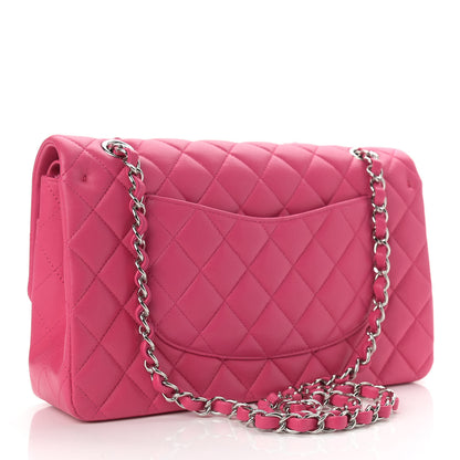 Chanel Lambskin Quilted Medium Double Flap Dark Pink 3 of 10