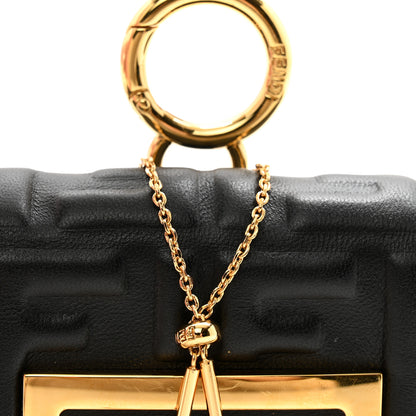 Fendi Nappa Matisse FF Embossed Nano Maxi Buckle Baguette Charm Black 8 of 12