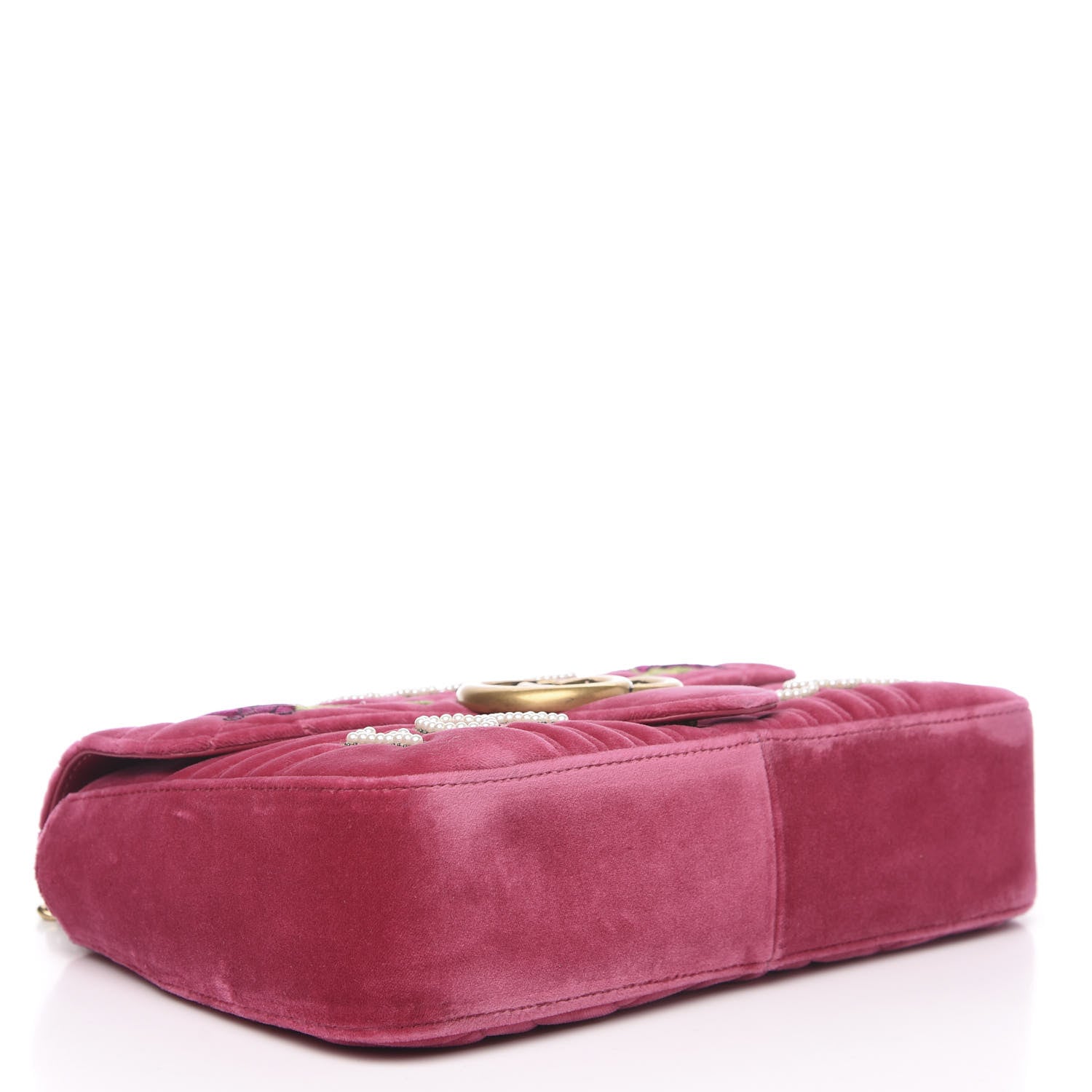 Gucci Velvet Matelasse Blind for Love Embroidered Medium GG Marmont Shoulder Bag Light Raspberry Rose Multicolor 3 of 9