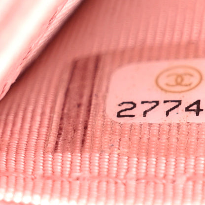 Chanel Caviar Chevron Quilted Flap Card Holder Pink 8 of 10