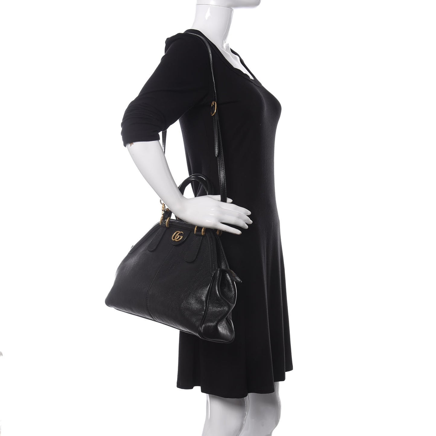 Calfskin Medium Re(Belle) Top Handle Bag Black