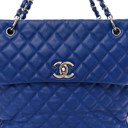 Chanel Caviar Quilted Easy Zip Flap Tote Blue 8 of 17