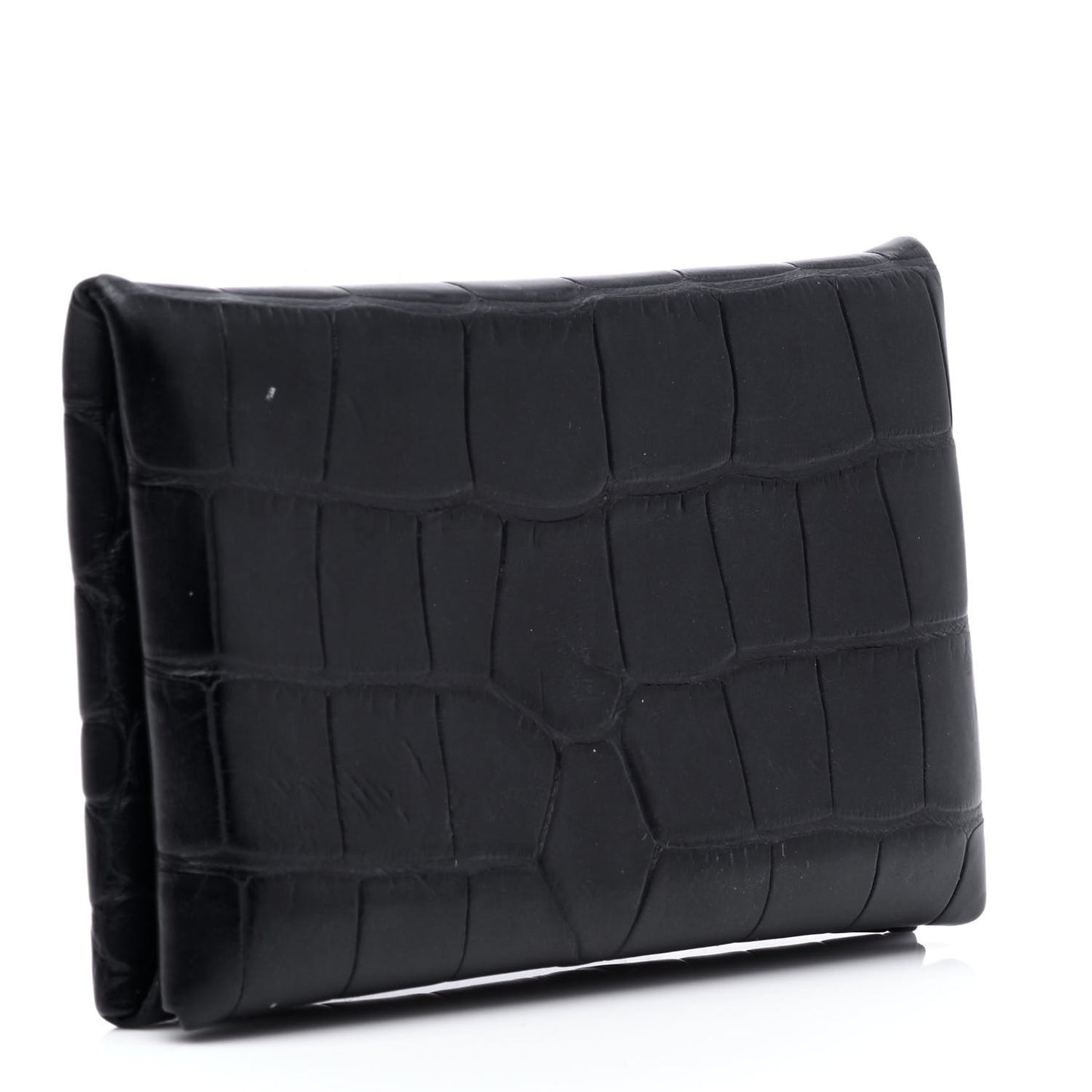 Matte Alligator Calvi Card Case Bleu Marine