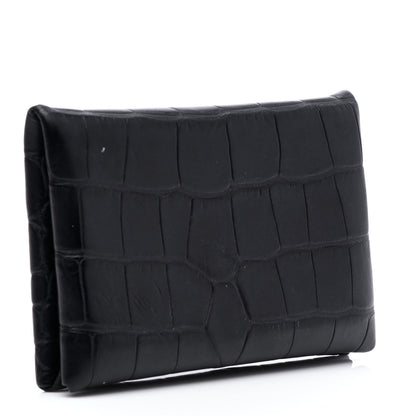 Hermes Matte Alligator Calvi Card Case Bleu Marine 2 of 5