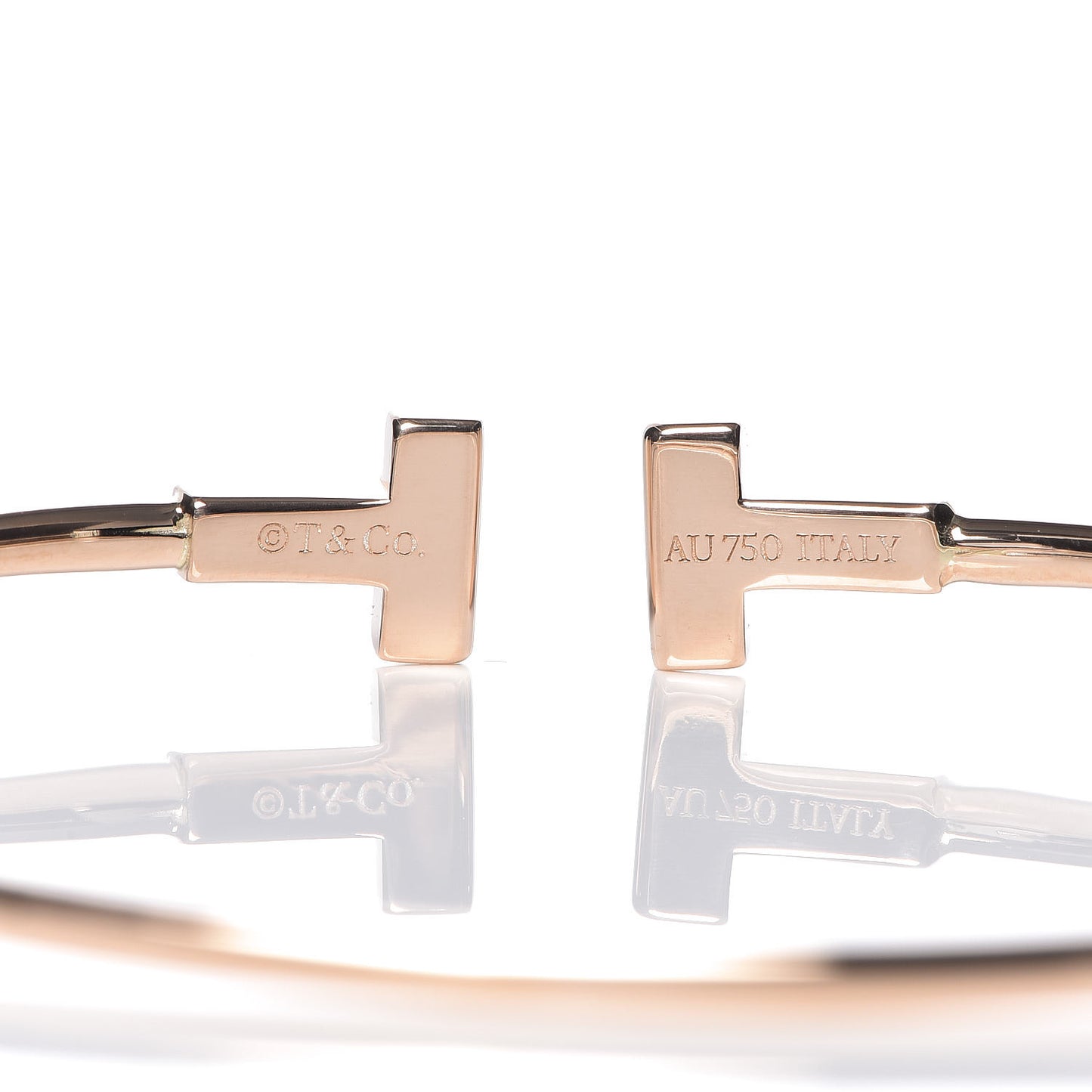 18K Rose Gold Narrow T Wire Bracelet
