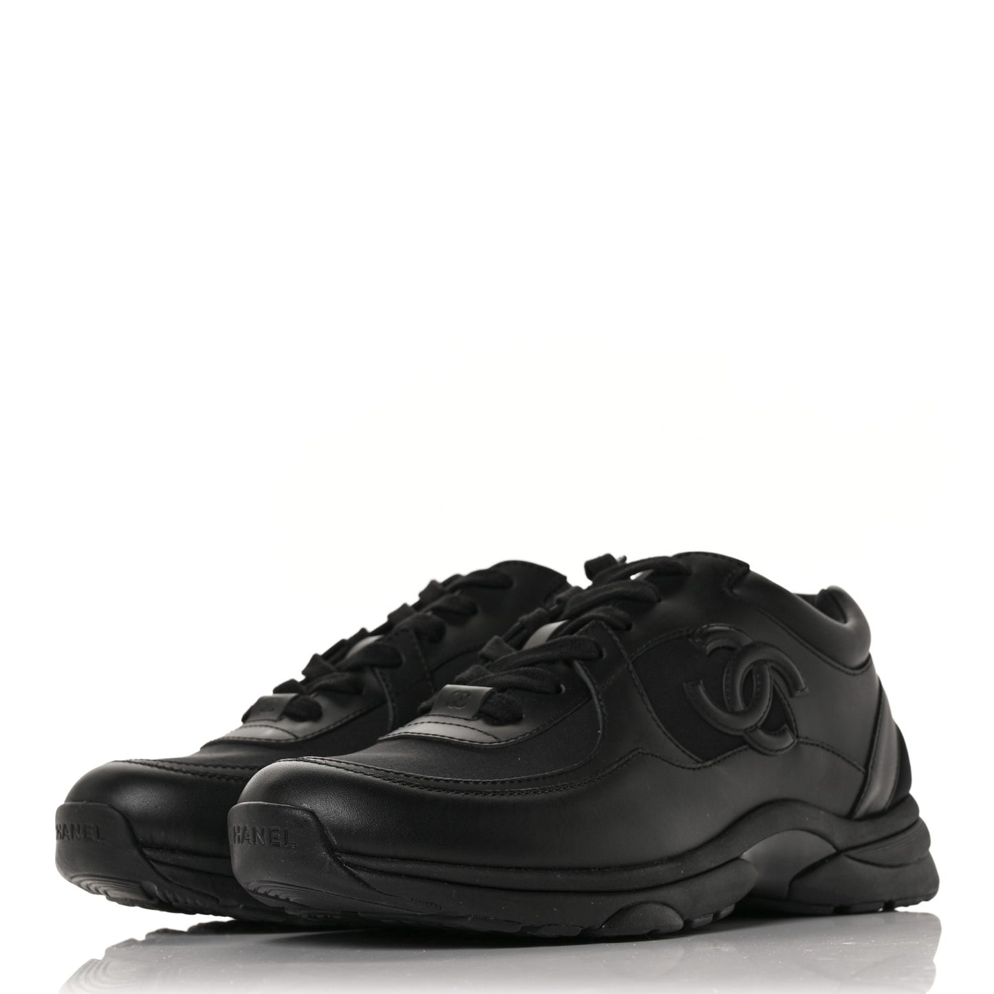 Calfskin Lambskin CC Uniform Sneakers 40 Black
