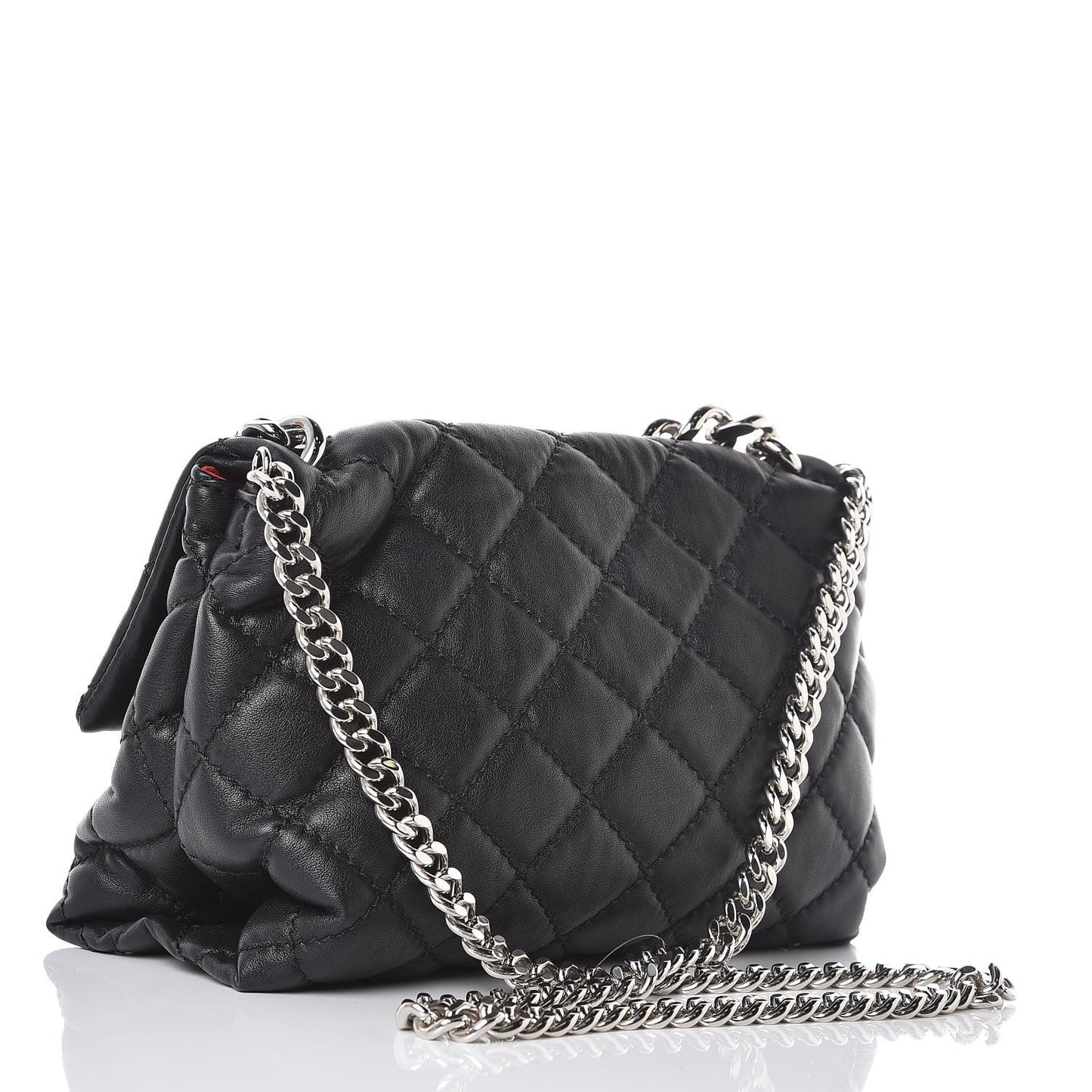 Faux Leather Quilted Small Bex Flap Shoulder Bag Black