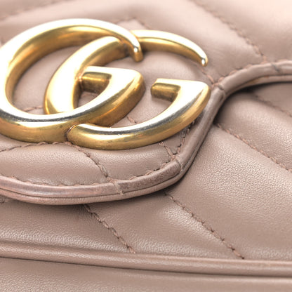 Gucci Calfskin Matelasse Super Mini GG Marmont Shoulder Bag Porcelain Rose 8 of 9