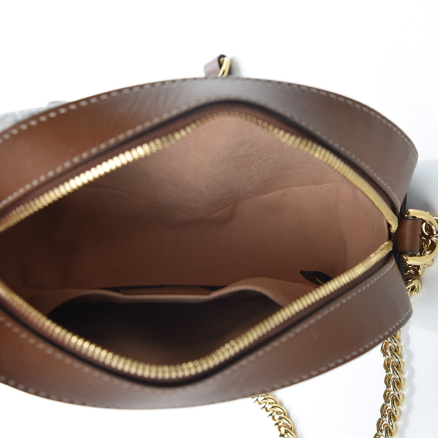 GG Supreme Monogram Blind For Love Embroidered Mini Chain Shoulder Bag Beige Tuscany