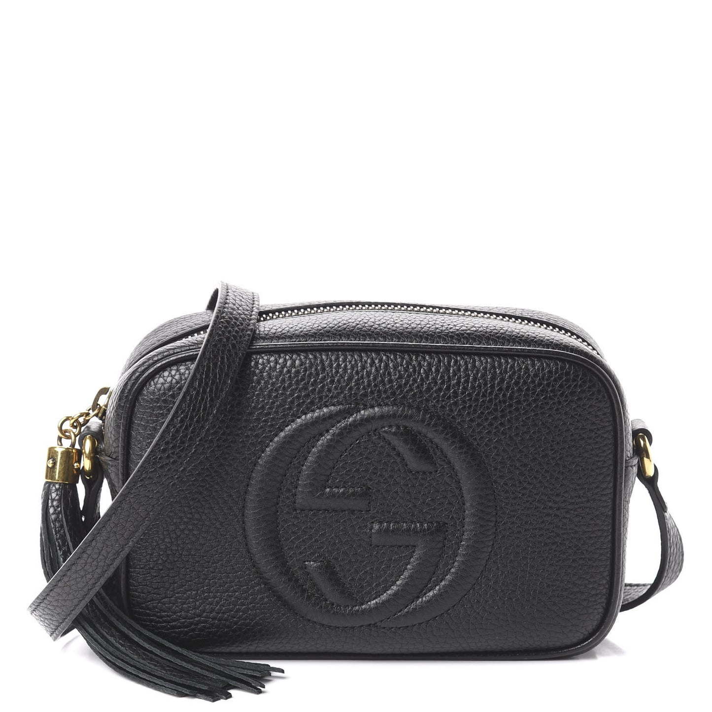 Pebbled Calfskin Mini Soho Disco Bag Black