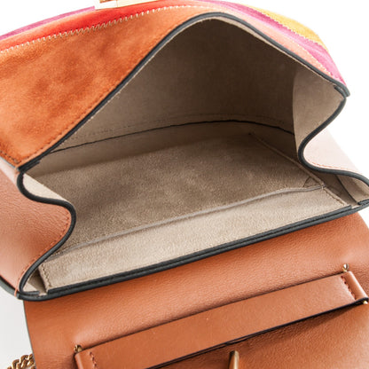 Chloe Calfskin Suede Rainbow Patchwork Drew Shoulder Bag Caramel 5 of 6