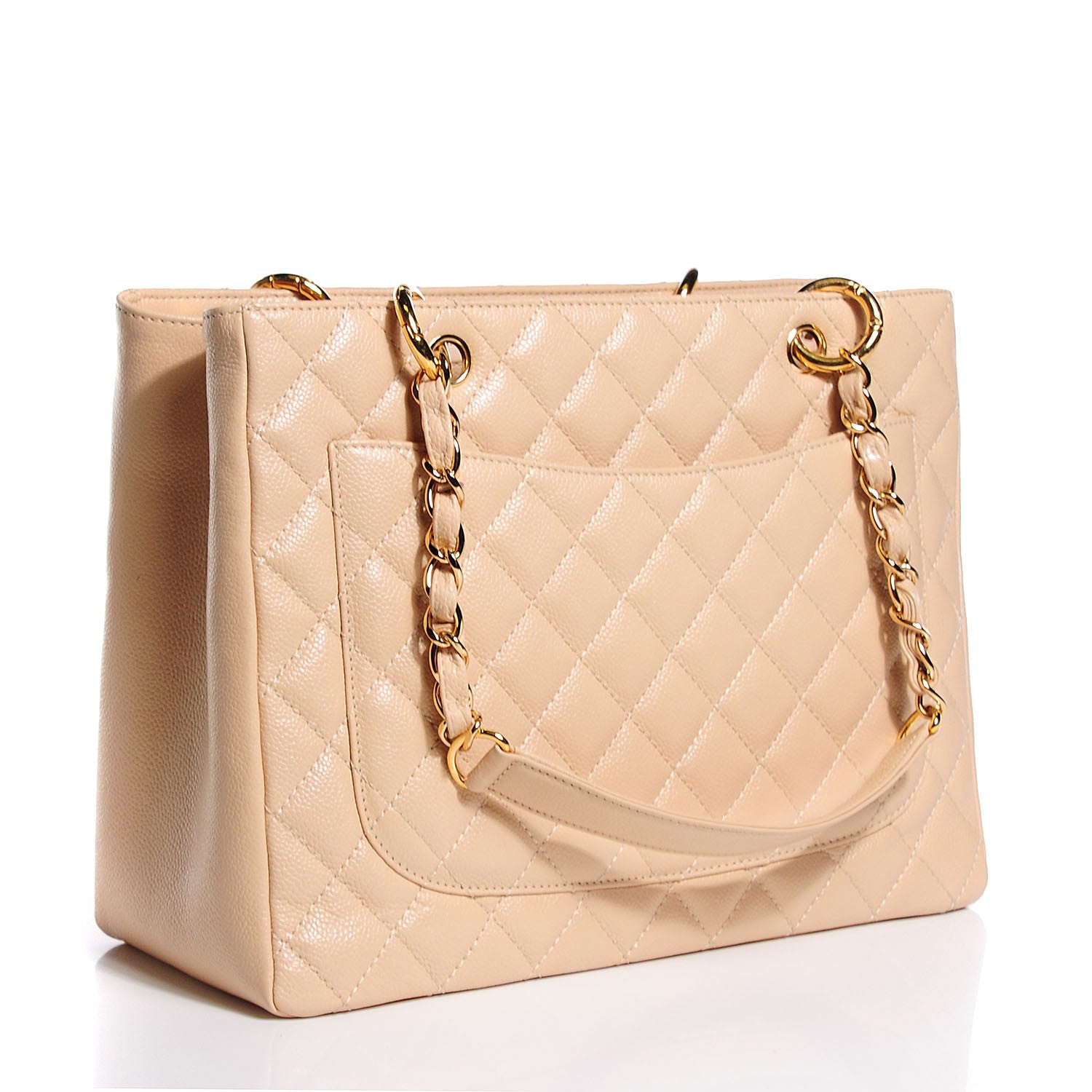 Chanel Caviar Quilted Grand Shopping Tote GST Beige Clair 3 of 8