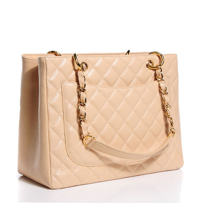 Chanel Caviar Quilted Grand Shopping Tote GST Beige Clair 3 of 8