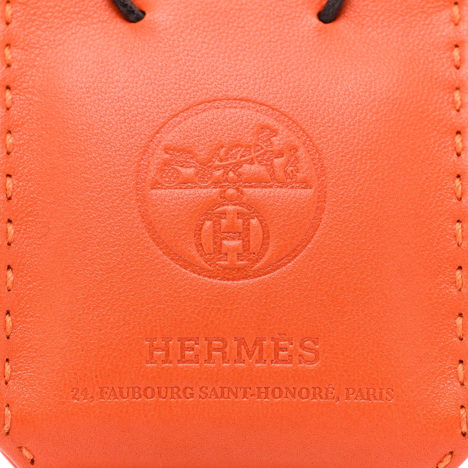 Hermes Milo Lambskin Swift Shopping Bag Charm Feu Gold 3 of 3