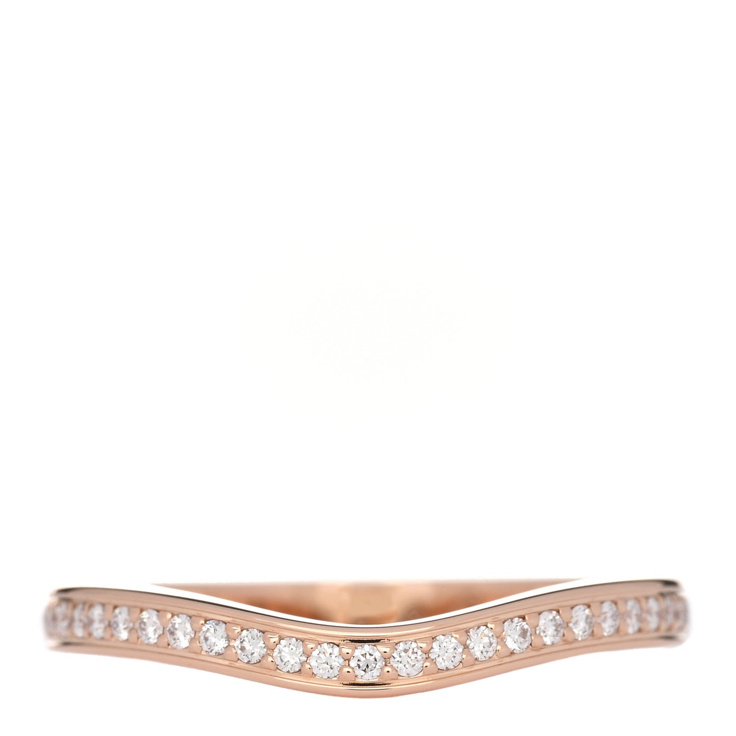 18K Pink Gold Diamond Ballerine Wedding Band Ring 51 5.75