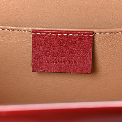 Gucci Mousse Top Patent Mini Sylvie 1969 Top Handle Bag New Cherry Red 6 of 10