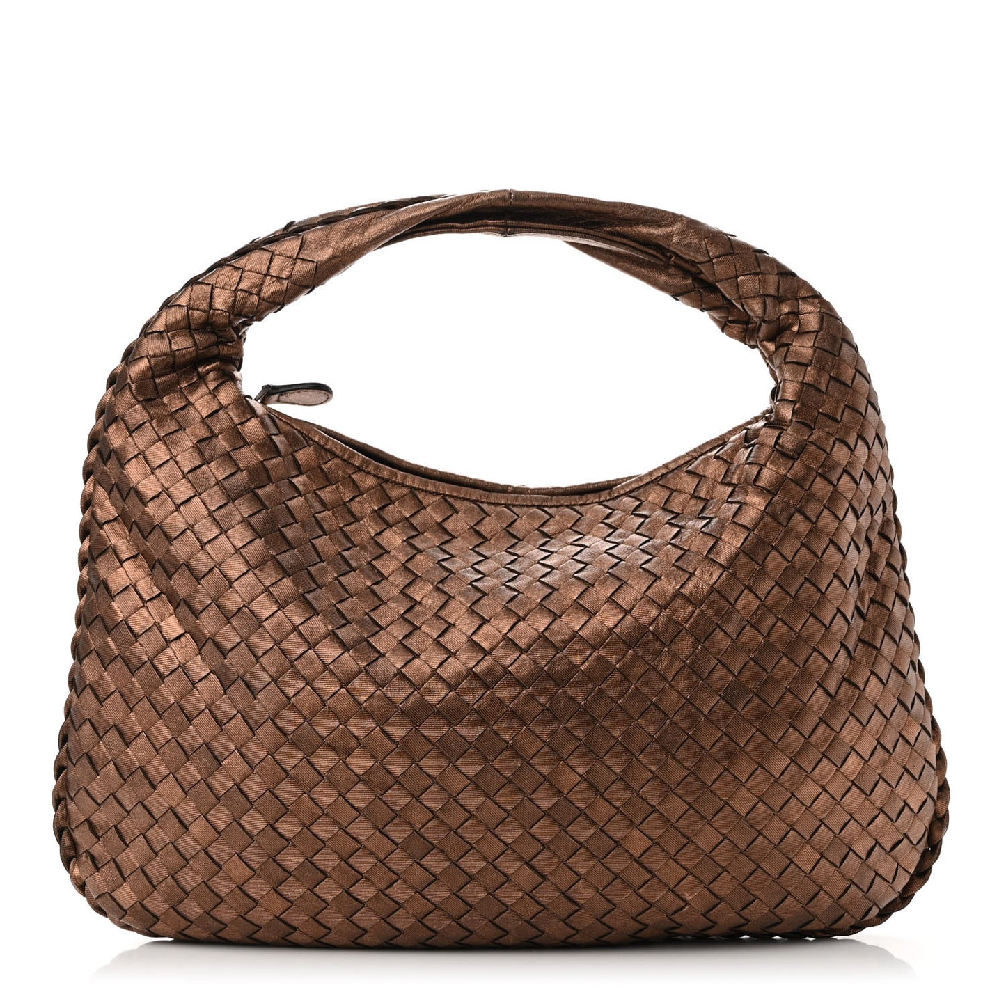 Metallic Nappa Intrecciato Medium Veneta Hobo Copper