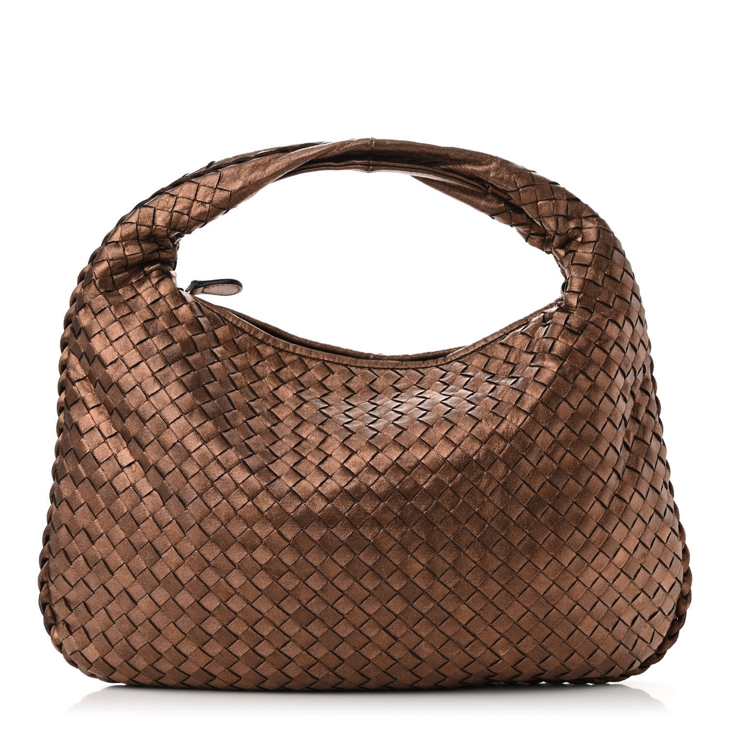 Bottega Veneta Metallic Nappa Intrecciato Medium Veneta Hobo Copper 1 of 9