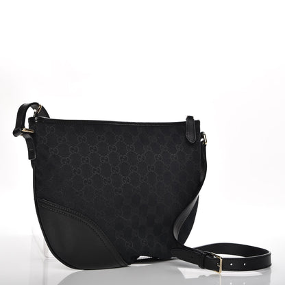 Gucci Monogram Medium New Britt Half Moon Hobo Black 3 of 8
