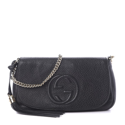 Gucci Pebbled Calfskin Medium Soho Flap Crossbody Black 1 of 9