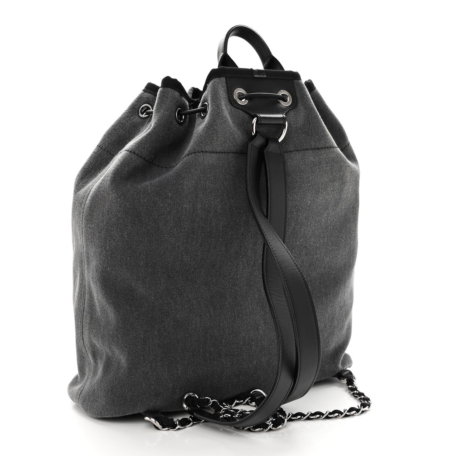 Chanel Canvas Sequin Large Deauville Backpack Charcoal 3 of 9