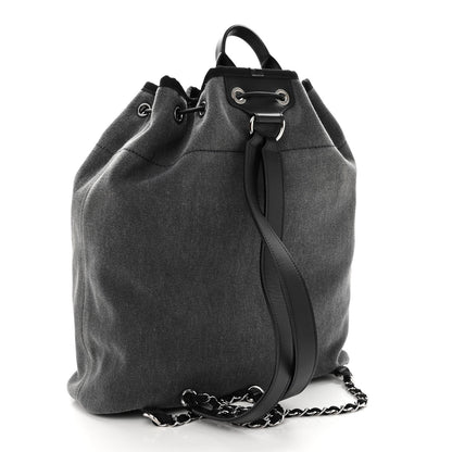 Chanel Canvas Sequin Large Deauville Backpack Charcoal 3 of 9
