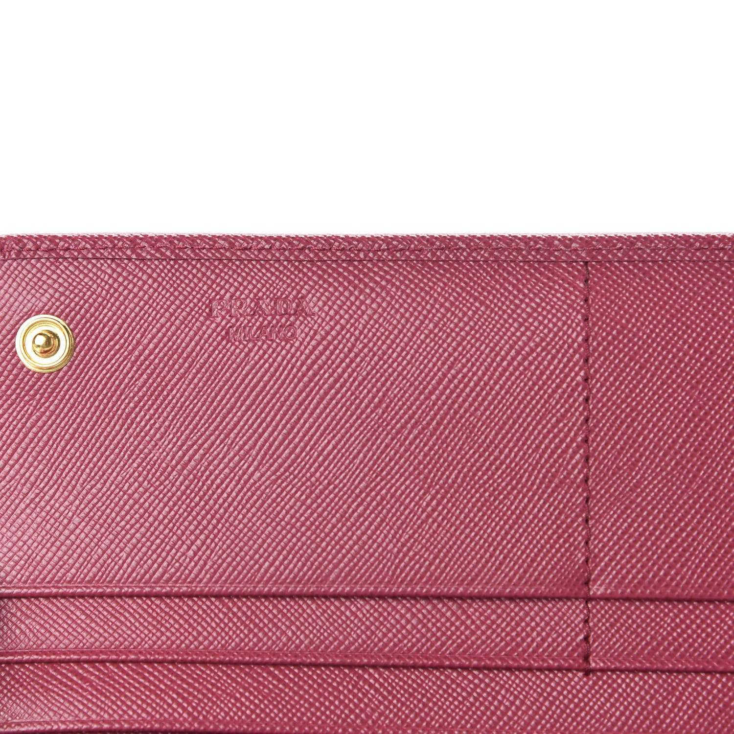 Prada Saffiano Metal Continental Flap Wallet Peonia 8 of 10