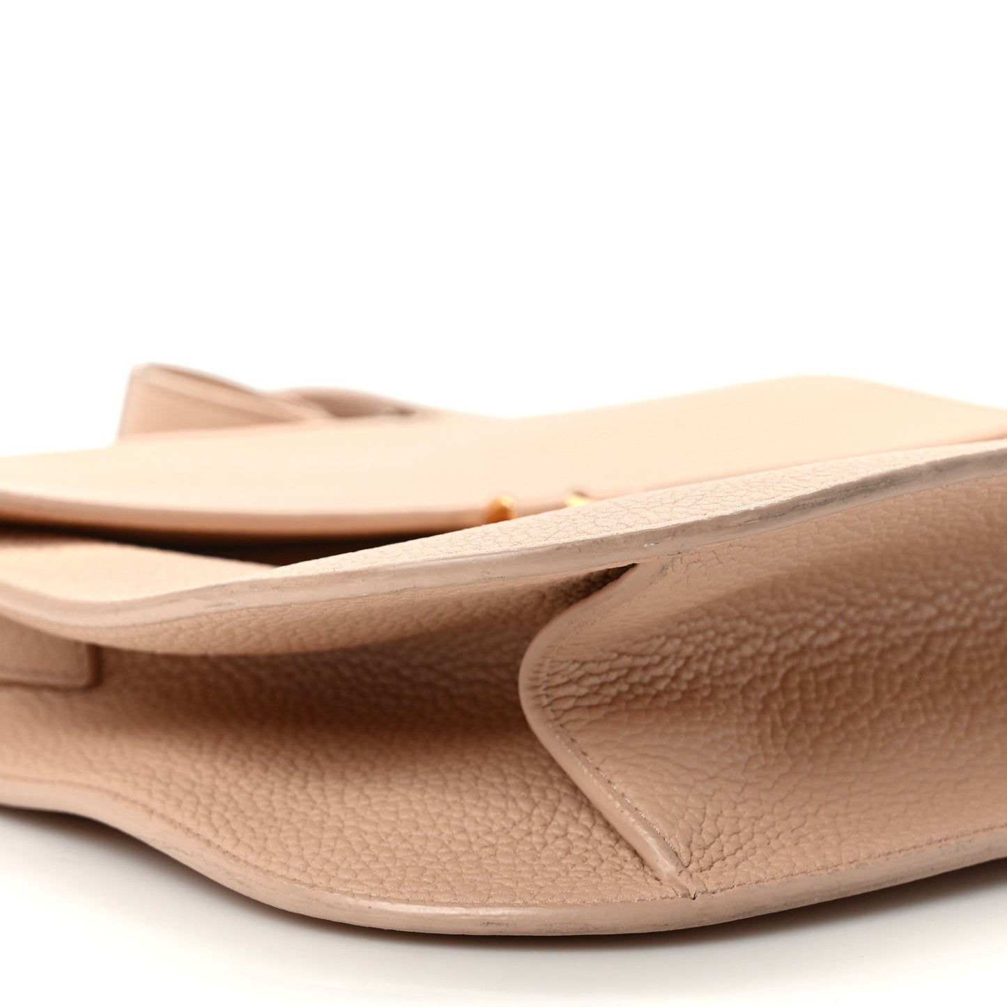 Grained Calfskin T Clasp Tara Crossbody Bag Nude