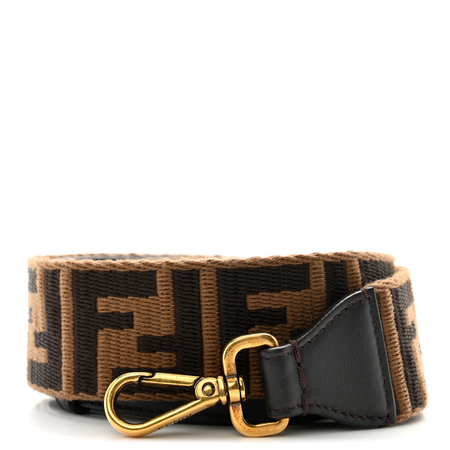 Fendi Ribbon Vitello Century FF 1974 Flat Studded Strap You Fango ...