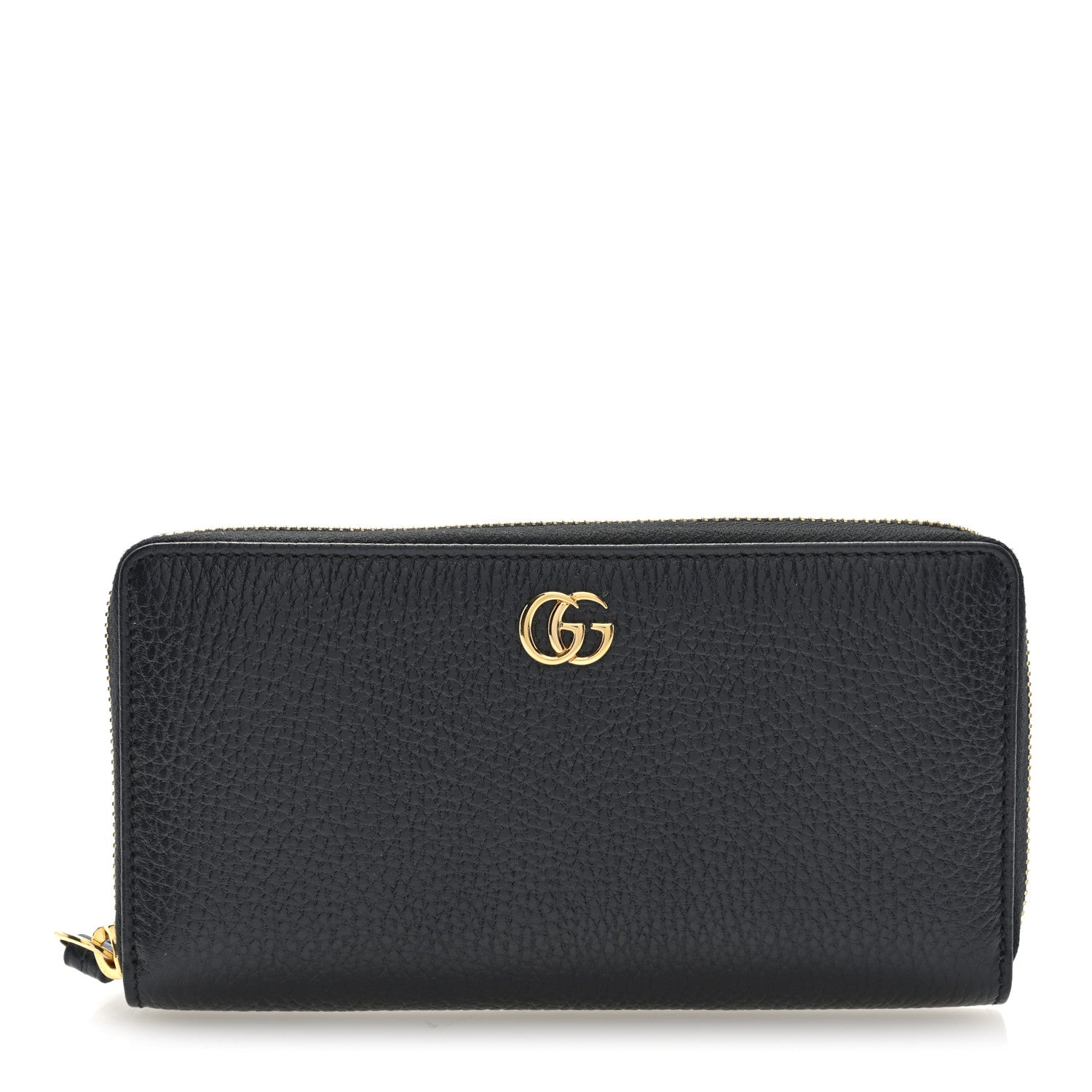 Gucci Dollar Calfskin GG Marmont Zip Around Wallet Black 1 of 6