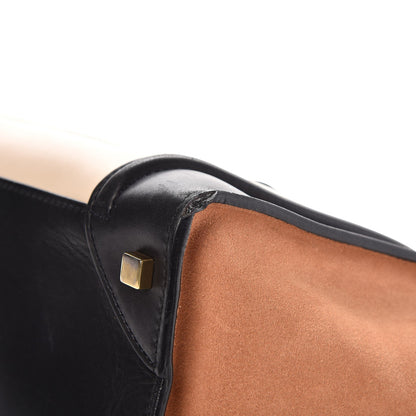 Celine Satin Calfskin Suede Mini Tri-Color Luggage Seashell 14 of 16