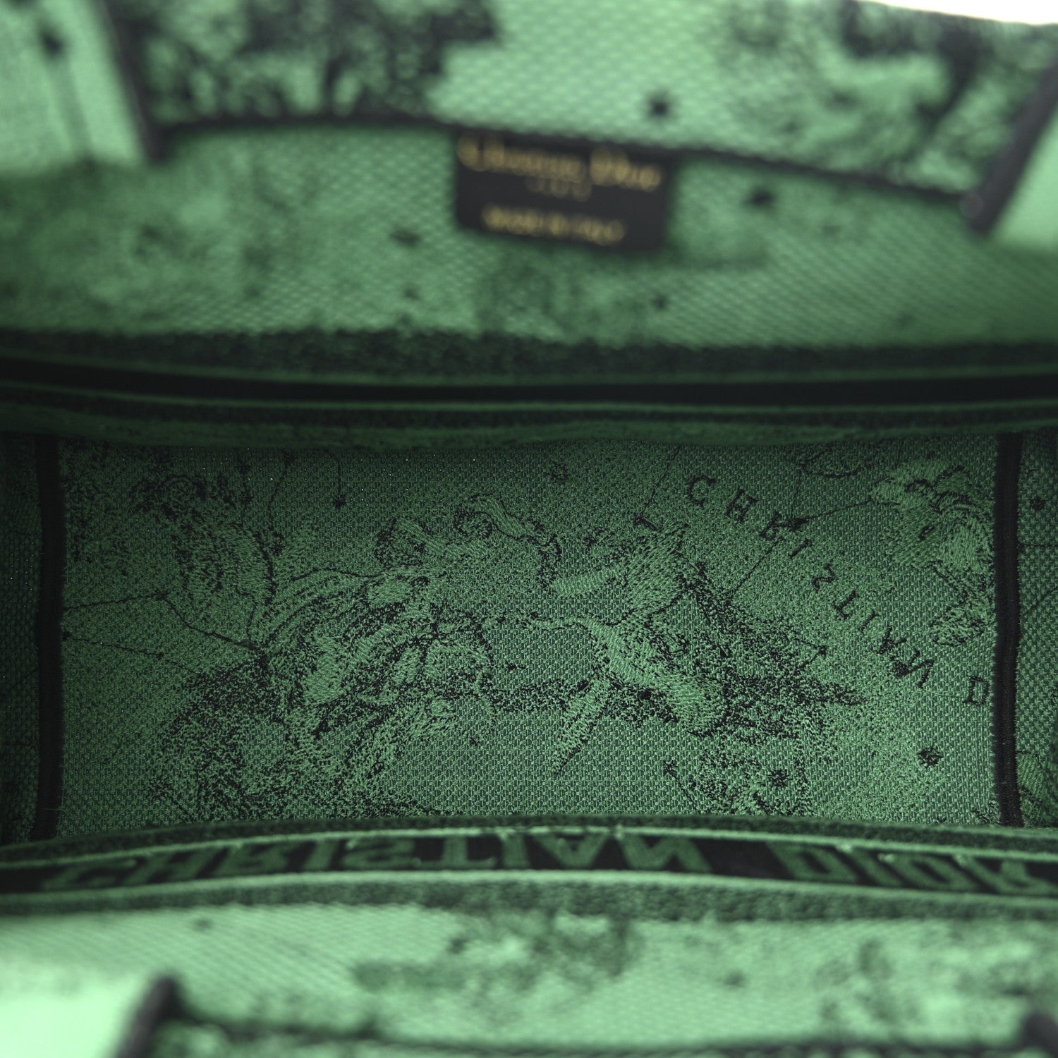Christian Dior Canvas Embroidered Medium Zodiac Toile De Jouy Book Tote Green 5 of 10