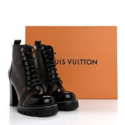 Louis Vuitton Patent Calfskin Monogram Star Trail Ankle Boots 37 Black 10 of 10