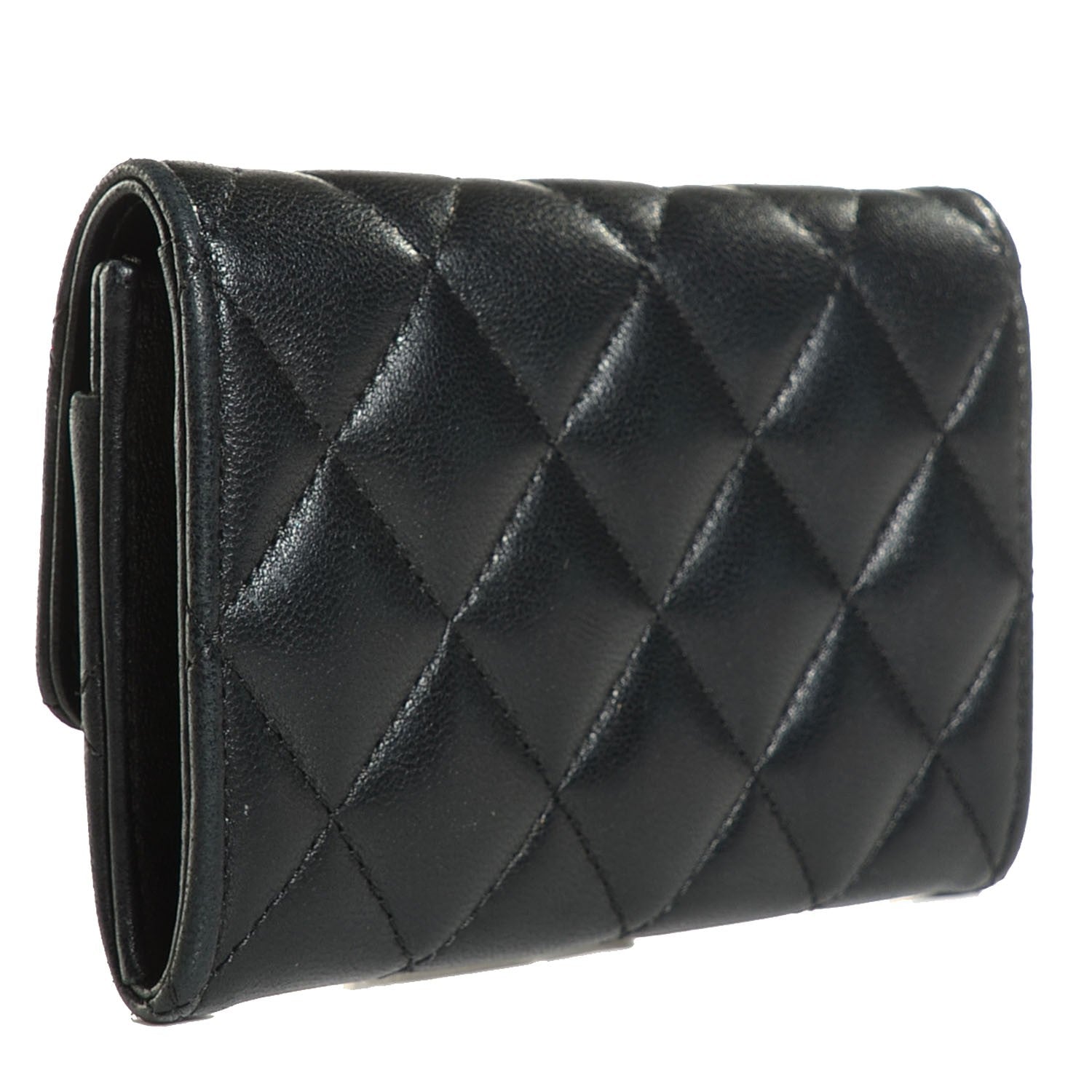Chanel Lambskin Quilted Flap Card Holder Black 3 of 9