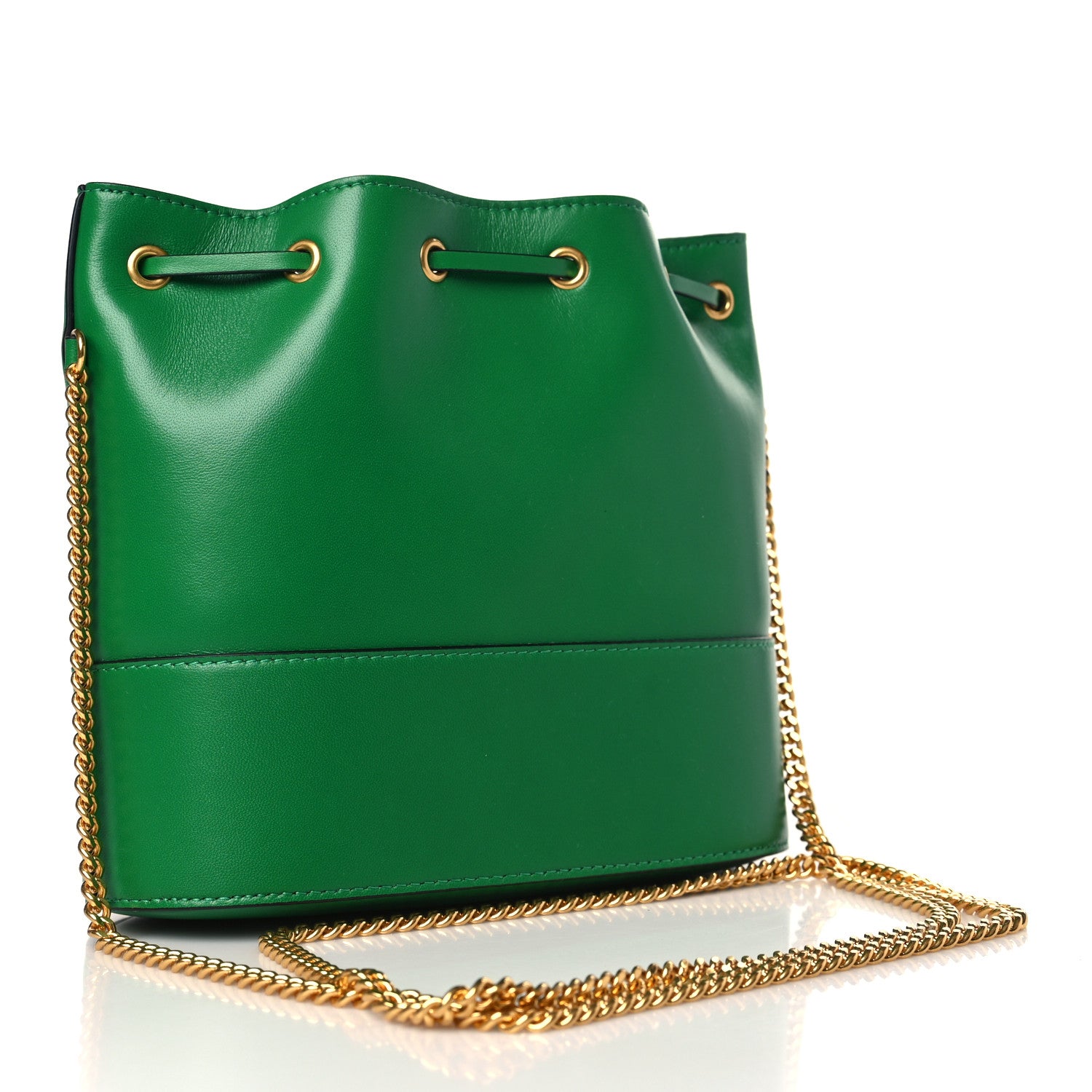 Valentino Garavani Nappa Mini VLogo Signature Chain Bucket Bag Gea Green 3 of 9