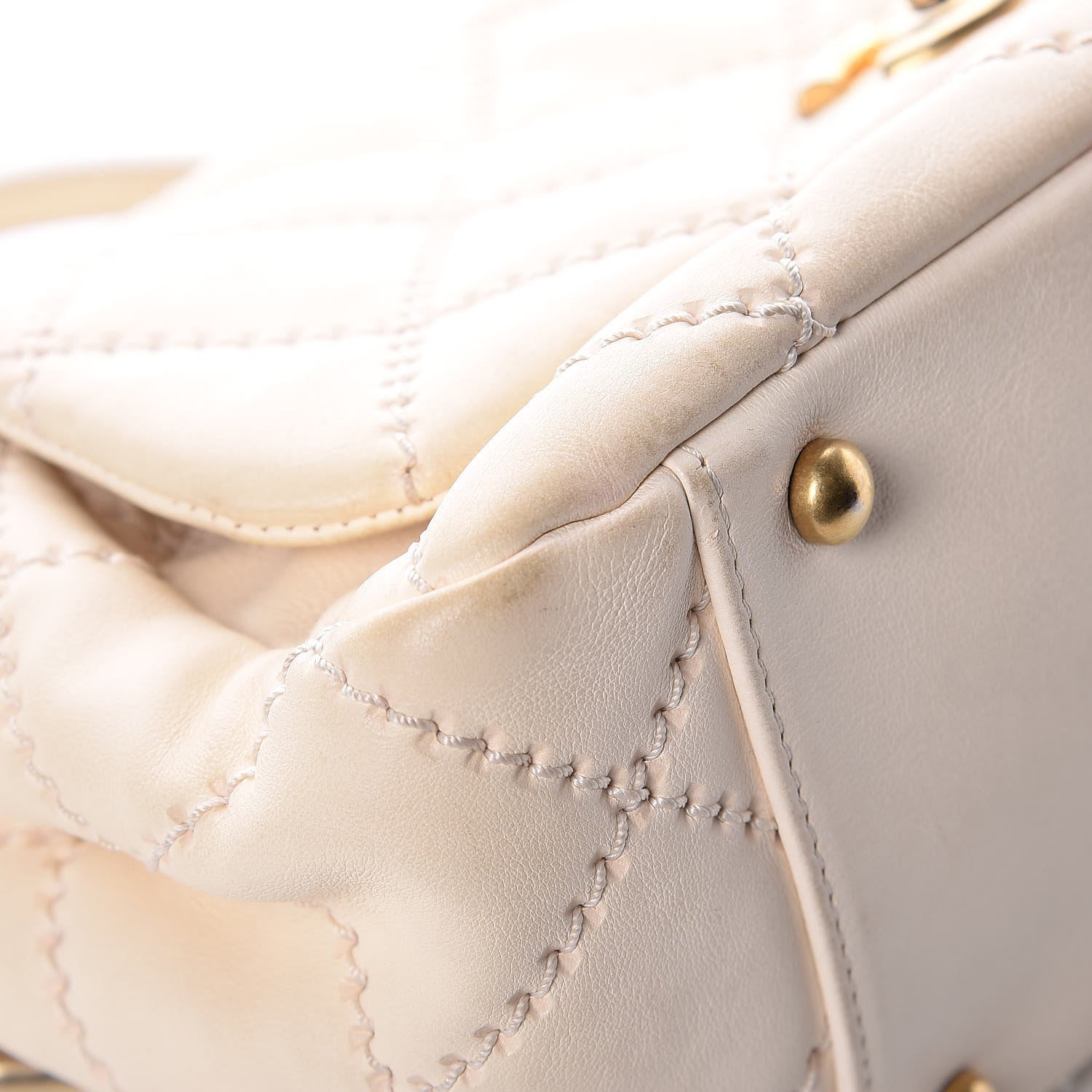 Chanel Calfskin Quilted Retro Chain Flap Beige 19 of 27