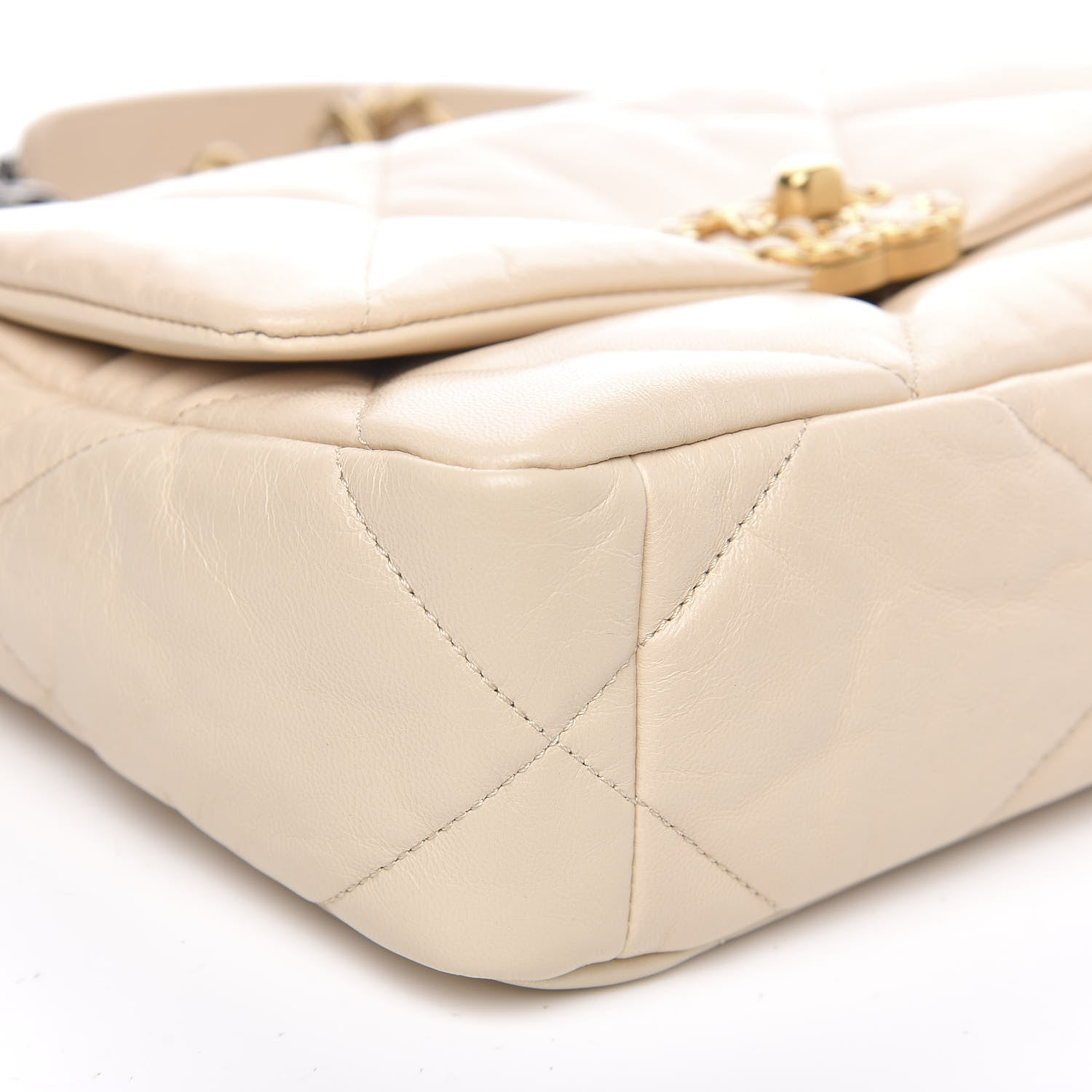 Chanel Goatskin Quilted Medium 19 Flap Beige 7 of 10