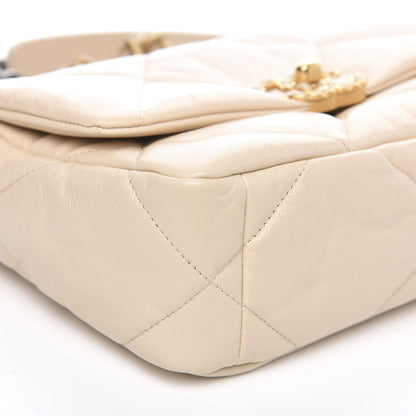 Chanel Goatskin Quilted Medium 19 Flap Beige 7 of 10