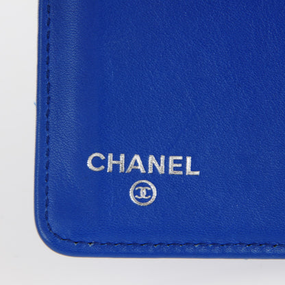 Chanel Patent Calfskin Quilted Yen Wallet Blue 5 of 9