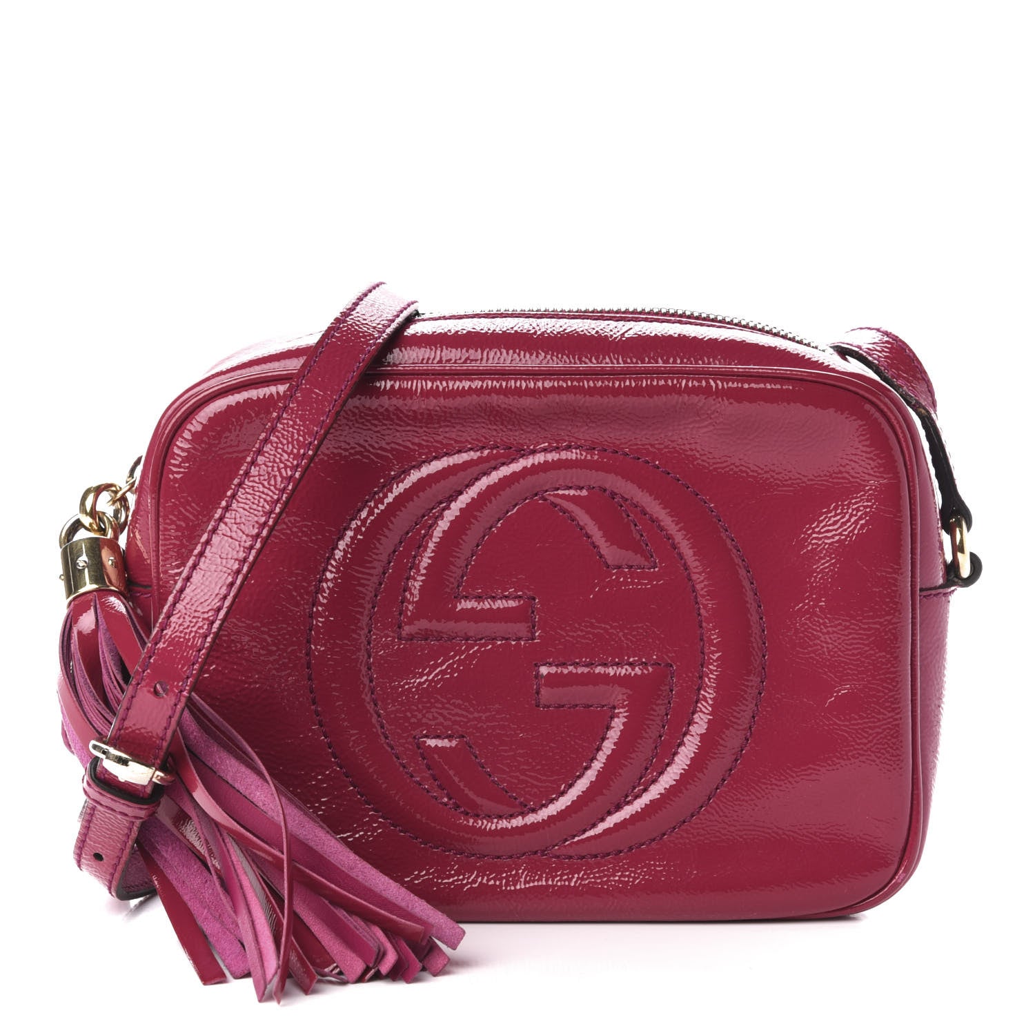 Gucci Soft Patent Small Soho Disco Bag Bright Bougainvillea 1 of 12