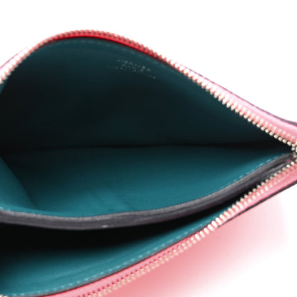 Hermes Evercolor Small Atout Pouch Rose Azalee Vert Cypress 5 of 8