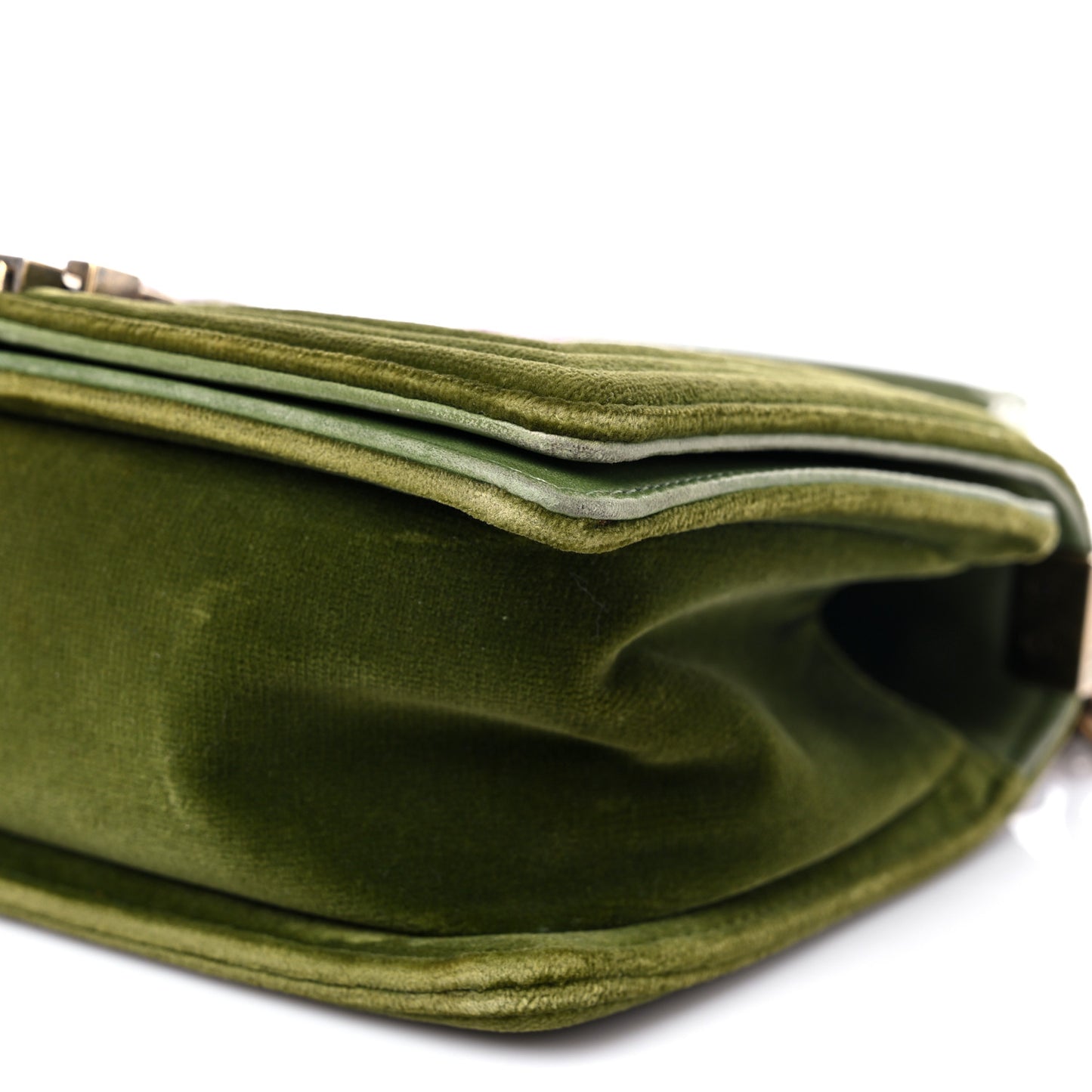 Velvet Tweed Medium Boy Flap Green