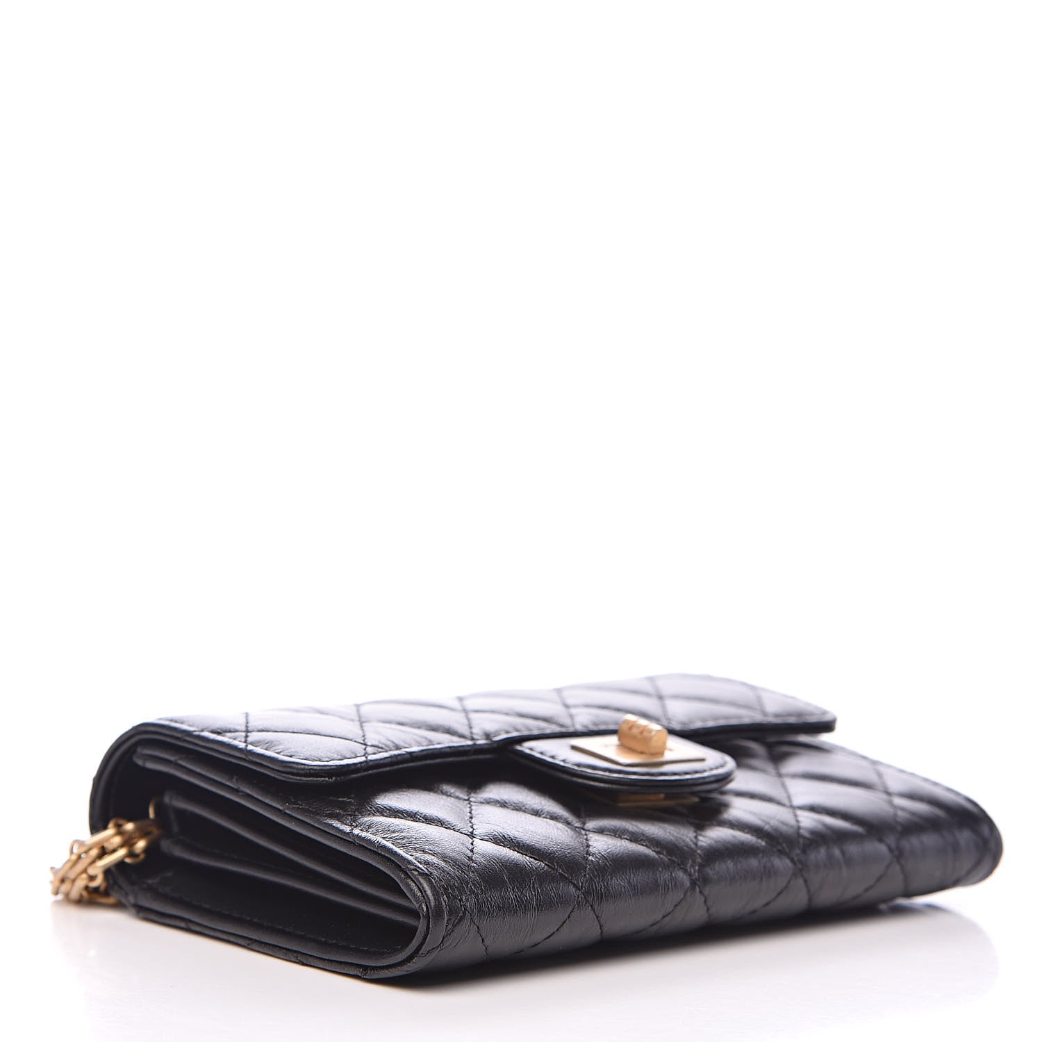 Chanel Aged Calfskin Quilted 2.55 Reissue Clutch With Chain Black 4 of 12