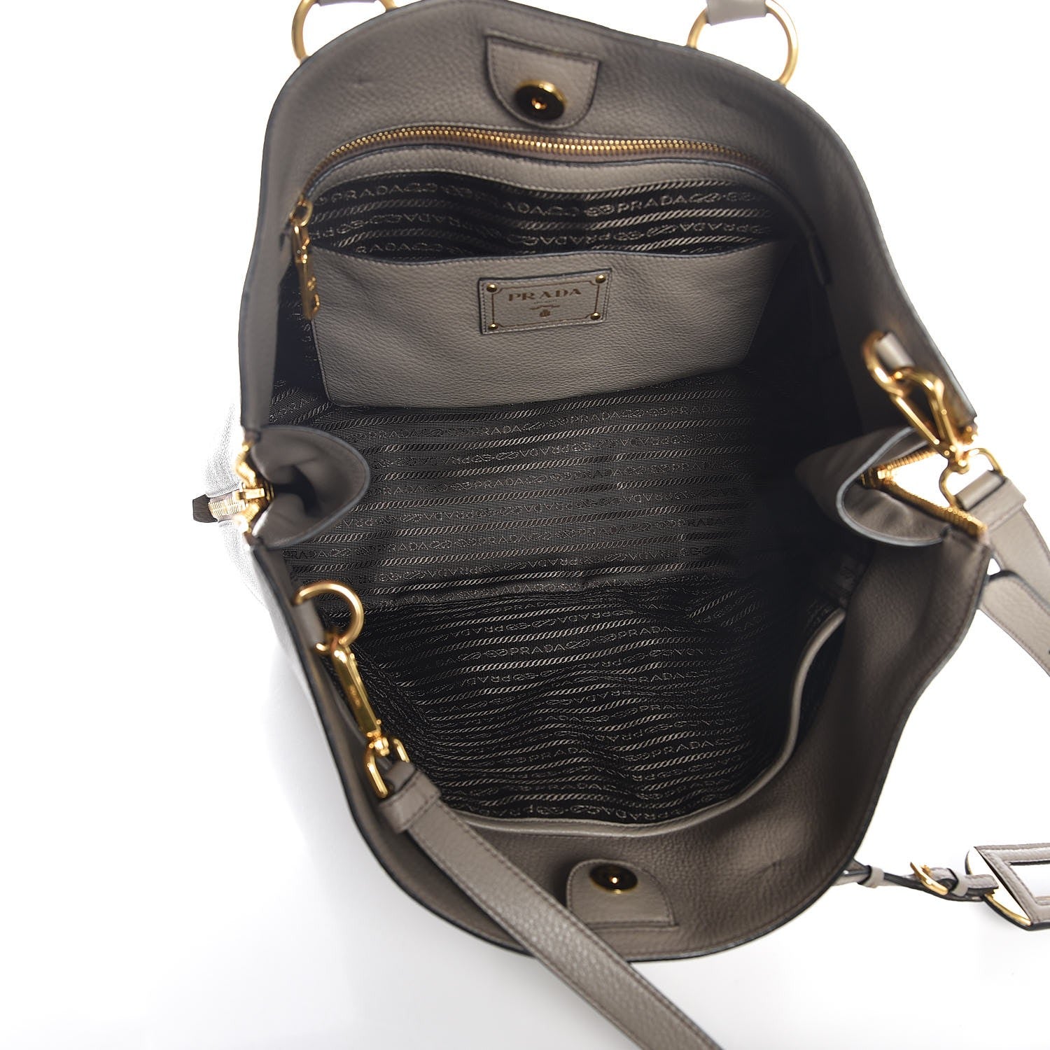 Prada Vitello Phenix Side Zip Tote Argilla 6 of 9